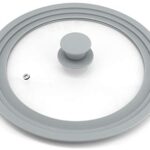 TOPULORS Universal Lid for Pots, Pans and Skillets, Tempered Glass with Silicone Rim Fits All 9 to 11 Inch Diameter Cookware, Frying Pan Cover, Replacement Lid, Dishwasher Safe, Grey