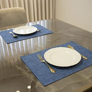 HOMEYNICE Placemat Set-Washable Place Mats for Parties, Elegant Table Mats for Kitchen Table, Set of 4 Dining Table Placemats, Heat-Resistant Cloth Placemats for Indoor and Outdoor,13x19-Navy Blue - Image 3