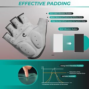GEARONIC Cycling Gloves Anti-Slip Mountain Bike Gloves For Men Breathable Foam Padded Biking Gloves Shock Absorbing MTB Bicycle Gloves Half/Full Finger Guantes (Gray, Large) - Image 5