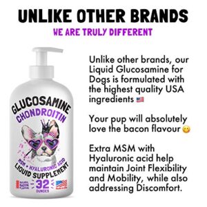 Liquid Glucosamine for Dogs Bacon Flavour with Chondroitin, MSM & Hyaluronic Acid K9 Supplement Hip and Joint Formula Advanced Mobility Joint Pain Relief Senior Advanced Supplement for All Breeds - Image 9