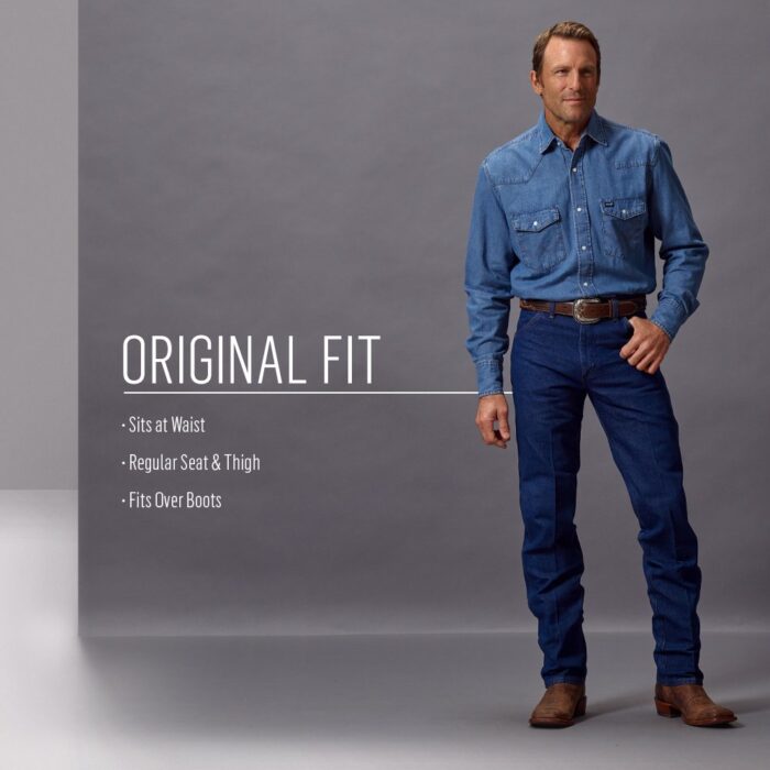 Wrangler Men's 13MWZ Cowboy Cut Original Fit Jean, Rigid Indigo, 36W x 32L - Image 2