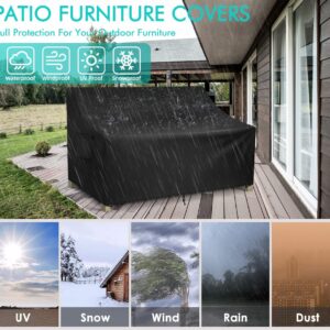 WLEAFJ Patio Sofa Cover Waterproof, 3-Seater Outdoor Sofa Cover, Heavy Duty Deep Lounge Loveseat Cover, Large Lawn Patio Furniture Covers with Air Vent, 82.6’’ W x 39’’ D x 28’’ H - Image 3